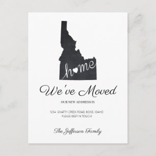 Postale Faire-part Carte de l'État de l'Idaho sur tableau noir Carte 