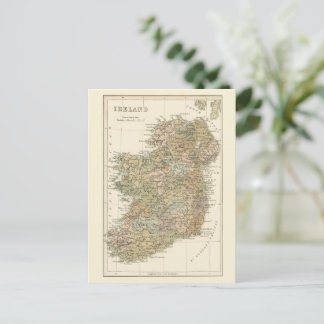Postale Faire-part Carte de l'Irlande 1862 Mariage Save The Date (Lar