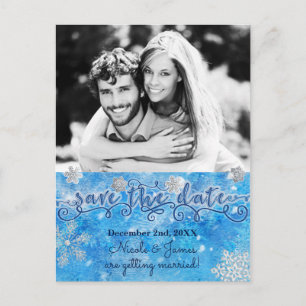 Postale Faire-part Carte de mariage photo SAVE THE DATE Hiver