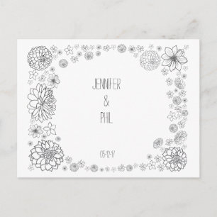Postale Faire-part Carte de mariage rustique personnalisable 'Save th
