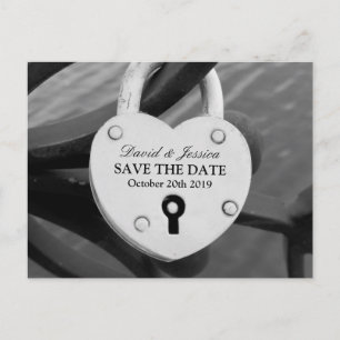 Postale Faire-part Carte de mariage Save the date   Cadenas d'amour e