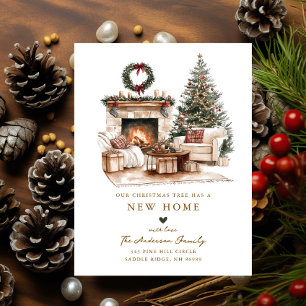 Postale Faire-part Carte de Noël rustique pour nouvelle maison