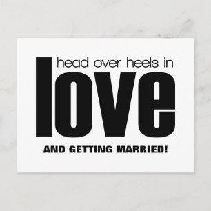 Postale Faire-part Carte de notification de mariage 'Tête en l'air',