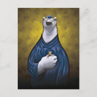 Postale Faire-part Carte de post-diplôme de l'ours polaire bleu