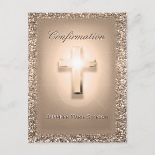 Postale Faire-part Carte de poste de Rose de confirmation