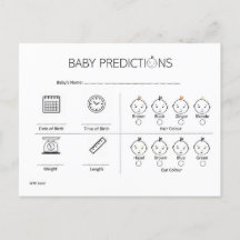 Carte de prédiction de bébé minimaliste et neutre