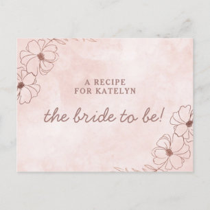 Postale Faire-part Carte de recette Blush Pink & Rose Gold Bride to B