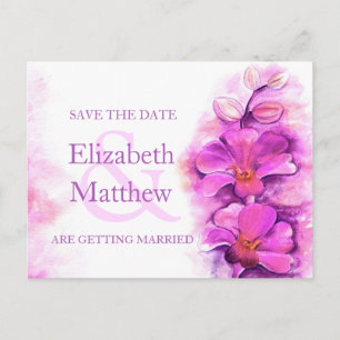 Postale Faire-part Carte de rendez-vous de mariage à l'orchidée peint