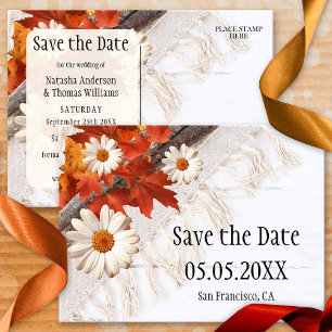 Postale Faire-part Carte de rendez-vous de style bohème chic automne