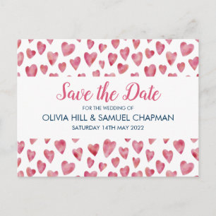 Postale Faire-part Carte de sauvegarde de date de mariage Cœur Rose