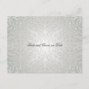 Postale Faire-part Carte de sauvegarde de date en dentelle damassée a