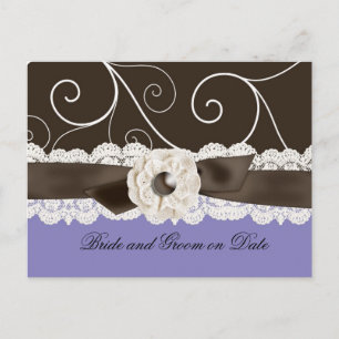 Postale Faire-part Carte de sauvegarde de date florale en ruban de de
