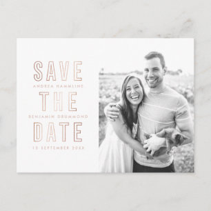 Postale Faire-part Carte de sauvegarde de date moderne en or rose