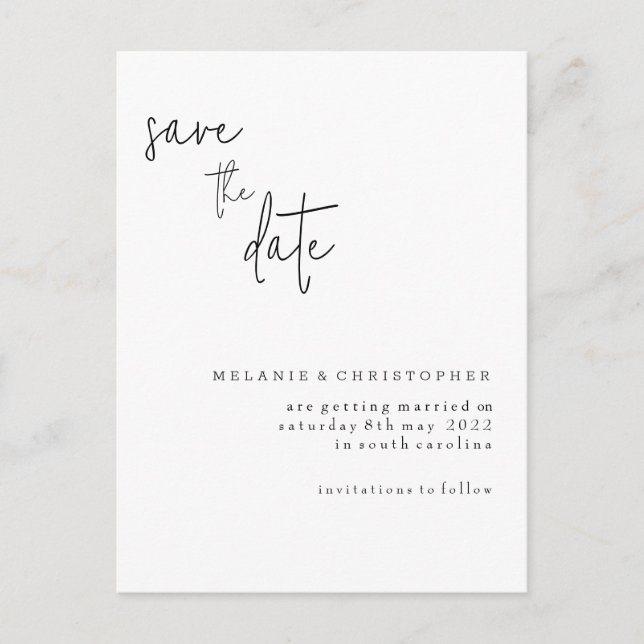 Postale Faire-part Carte de sauvegarde de la date (Devant)