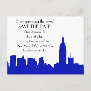 Postale Faire-part Carte de sauvegarde de la silhouette de NYC Royal 