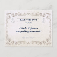 Carte de sauvegarde de mariage de plage nautique v