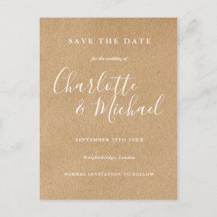Postale Faire-part Carte de sauvegarde de mariage signature Kraft rus