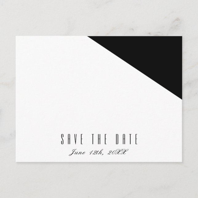 Postale Faire-part Carte de sauvegarde de mariage triangle élégant no (Devant)