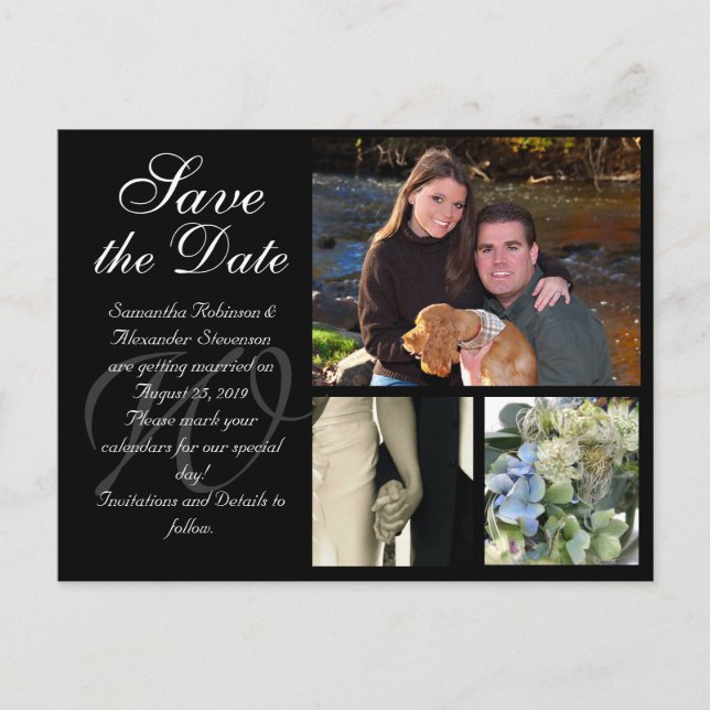 Postale Faire-part Carte de Save the Date de Mariage Personnalisable  (Devant)