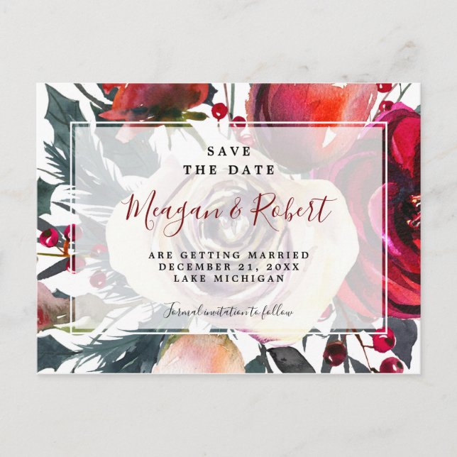 Postale Faire-part carte de vœux de Noël d'hiver à conserver (Devant)