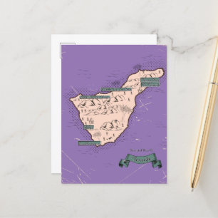 Postale Faire-part Carte de voyage illustrée de Tenerife