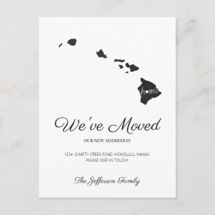 Postale Faire-part Carte d'état Hawaii Chalkboard Moving Postcard