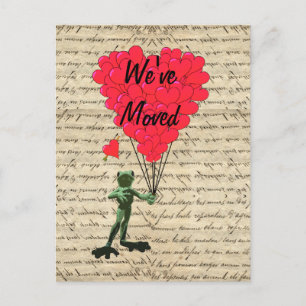 Postale Faire-part Carte drôle de changement d'adresse de grenouille