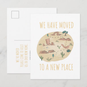 Postale Faire-part Carte du désert, annonce de déménagement carte pos