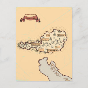 Postale Faire-part Carte illustrée vintage d'Autriche