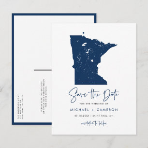 Postale Faire-part Carte Marine Blue Minnesota Code QR Enregistrer la