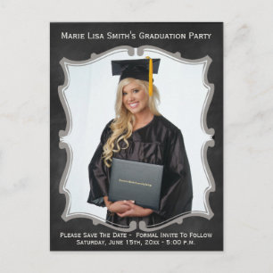 Postale Faire-part Carte photo de graduation vintage de style de tabl