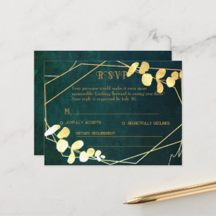 Postale Faire-part Carte RSVP vintage Vert foncé