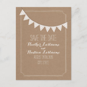 Postale Faire-part Carte Stock Inspiré Eyelet Bunting Enregistrer La 