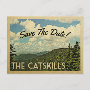 Postale Faire-part CatSkills Mountains Enregistrer La Date Carte Post