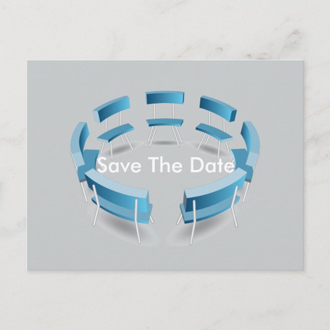 Postale Faire-part Chaises dans une Formation circulaire Carte postal (Devant)