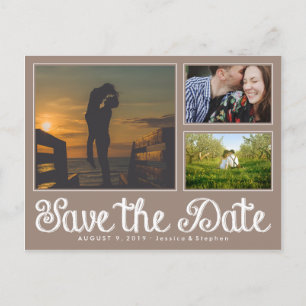 Postale Faire-part Chalk Beige Enregistrer La Date Collecte Carte Pos
