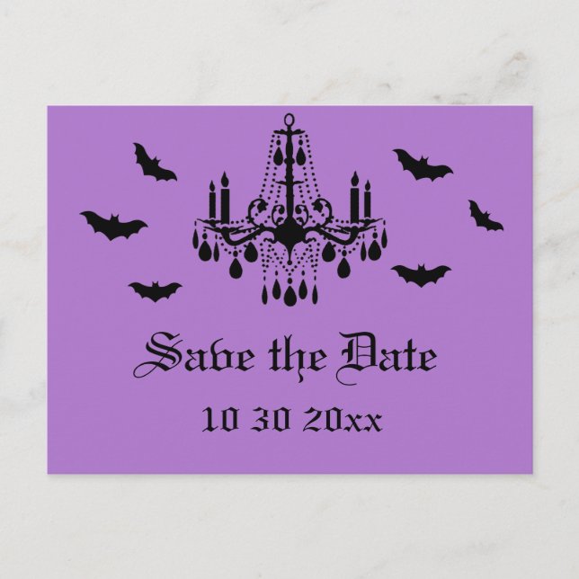 Postale Faire-part Chandelier et Damask Enregistrer la date Carte pos (Devant)