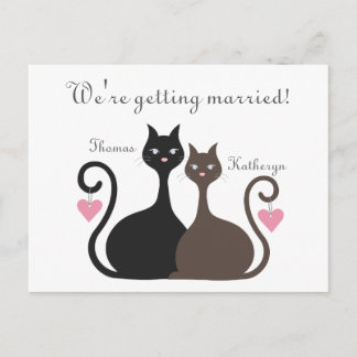 Postale Faire-part Chat d'amour Sauvegarder la date d'annonce Carte p