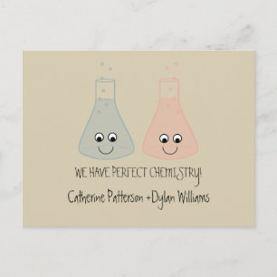 Postale Faire-part Chimie Mignonne Carte de sauvegarde de date