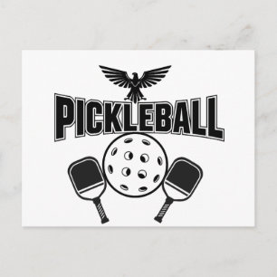 Postale Faire-part Conception de carte d'annonce de pickleball noir e