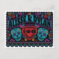 Crânes en Sucre Papel Picado Style Carte de Faire-