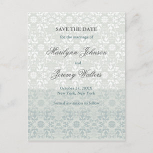 Postale Faire-part Damask Swirls Lace Dream Enregistrer La Date Carte