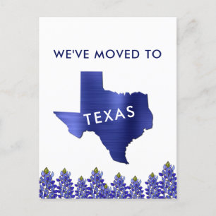 Postale Faire-part Déménagement à Bluebonnet État Texas Carte Nouvell