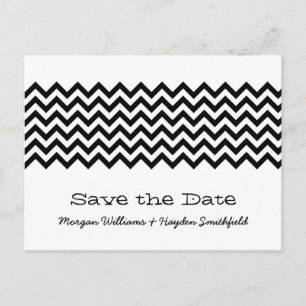 Postale Faire-part Ebony Simple Chevron Enregistrer la date Carte Pos