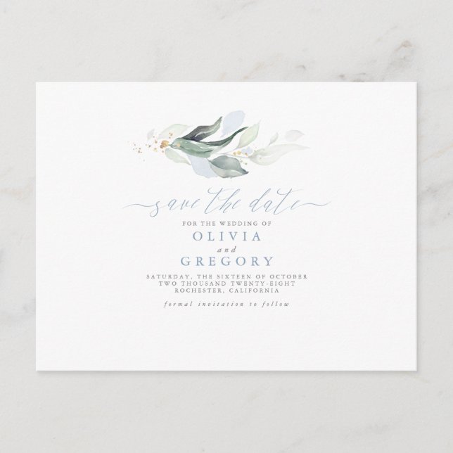 Postale Faire-part Élégante carte d'annonce de date de mariage minima (Devant)