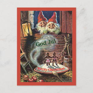 Postale Faire-part Elfes vintages de gnomes de carte de Noël de Tomte