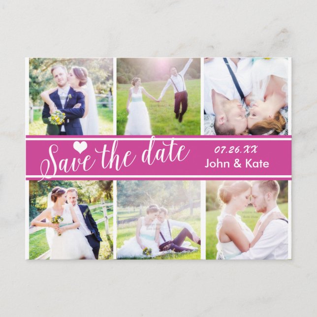 Postale Faire-part ENREGISTRER LA DATE Mariage Berry 6 PHOTO Carte po (Devant)