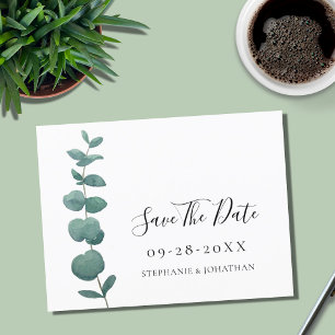 Postale Faire-part Eucalyptus Mariage Enregistrer La Date Carte Posta