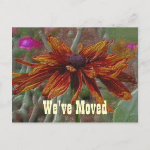 Postale Faire-part Floral Art Daisy Déménager Nouvelle Adresse Carte