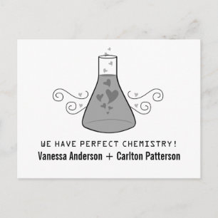 Postale Faire-part Grey Sweet Chemistry Enregistrer la date Carte pos